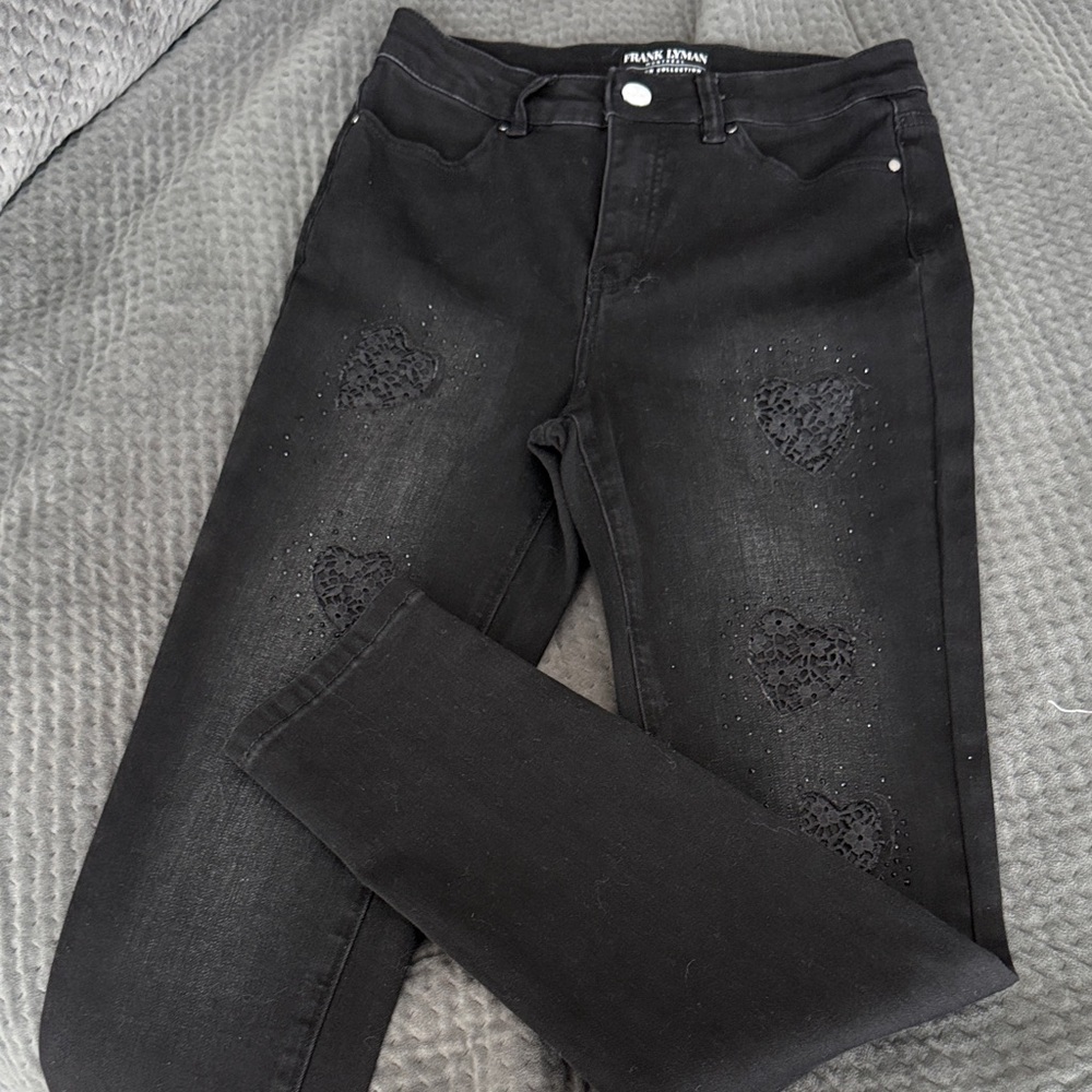 Frank Lyman Design Women's Black Heart Jeans